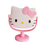 Maxbell Kitty Shape Mirror Portable Cartoon with Stand for Girl Woman Dressing Table Light Pink
