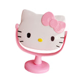 Maxbell Kitty Shape Mirror Portable Cartoon with Stand for Girl Woman Dressing Table Light Pink