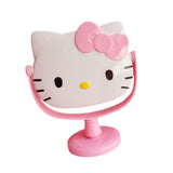 Maxbell Kitty Shape Mirror Portable Cartoon with Stand for Girl Woman Dressing Table Light Pink