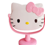 Maxbell Kitty Shape Mirror Portable Cartoon with Stand for Girl Woman Dressing Table Light Pink