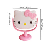 Maxbell Kitty Shape Mirror Portable Cartoon with Stand for Girl Woman Dressing Table Light Pink