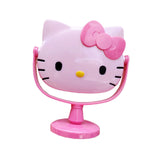 Maxbell Kitty Shape Mirror Portable Cartoon with Stand for Girl Woman Dressing Table Pink
