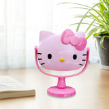 Maxbell Kitty Shape Mirror Portable Cartoon with Stand for Girl Woman Dressing Table Pink