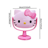 Maxbell Kitty Shape Mirror Portable Cartoon with Stand for Girl Woman Dressing Table Pink