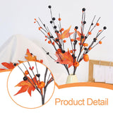 Maxbell 3x Artificial Maple Leaf Branch Pumpkin Branch for Home Decor Holiday Office
