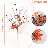 Maxbell 3x Artificial Maple Leaf Branch Pumpkin Branch for Home Decor Holiday Office