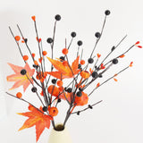 Maxbell 3x Artificial Maple Leaf Branch Pumpkin Branch for Home Decor Holiday Office