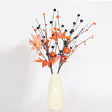 Maxbell 3x Artificial Maple Leaf Branch Pumpkin Branch for Home Decor Holiday Office