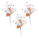 Maxbell 3x Artificial Maple Leaf Branch Pumpkin Branch for Home Decor Holiday Office