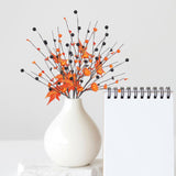 Maxbell 3x Artificial Maple Leaf Branch Pumpkin Branch for Home Decor Holiday Office