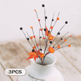 Maxbell 3x Artificial Maple Leaf Branch Pumpkin Branch for Home Decor Holiday Office