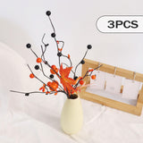 Maxbell 3x Artificial Maple Leaf Branch Pumpkin Branch for Home Decor Holiday Office