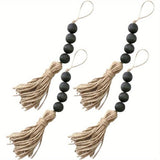 Maxbell Wood Bead Garland Tassel Ornament for Farmhouse Christmas Tree Closet Handle