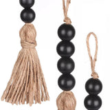 Maxbell Wood Bead Garland Tassel Ornament for Farmhouse Christmas Tree Closet Handle