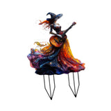 Maxbell Acrylic 2D Flat Girl Garden Stake Garden Sign for Porch Party Supplies Fence Guitar