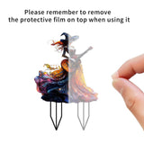Maxbell Acrylic 2D Flat Girl Garden Stake Garden Sign for Porch Party Supplies Fence Guitar