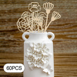 Maxbell 60 Pieces Wooden Wildflower Decor DIY Floral Art Kit for Nursery Living Room Style A