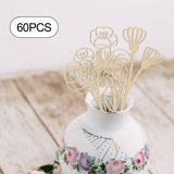 Maxbell 60 Pieces Wooden Wildflower Decor DIY Floral Art Kit for Nursery Living Room Style A