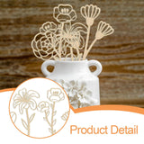 Maxbell 60 Pieces Wooden Wildflower Decor DIY Floral Art Kit for Nursery Living Room Style A