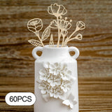 Maxbell 60 Pieces Wooden Wildflower Decor DIY Floral Art Kit for Nursery Living Room Style B