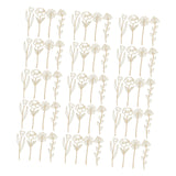 Maxbell 60 Pieces Wooden Wildflower Decor DIY Floral Art Kit for Nursery Living Room Style C