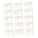 Maxbell 60 Pieces Wooden Wildflower Decor DIY Floral Art Kit for Nursery Living Room Style C