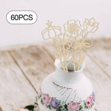 Maxbell 60 Pieces Wooden Wildflower Decor DIY Floral Art Kit for Nursery Living Room Style C