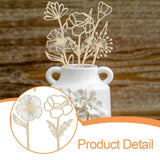 Maxbell 60 Pieces Wooden Wildflower Decor DIY Floral Art Kit for Nursery Living Room Style D