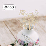Maxbell 60 Pieces Wooden Wildflower Decor DIY Floral Art Kit for Nursery Living Room Style D