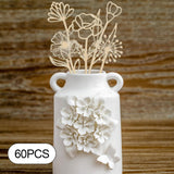 Maxbell 60 Pieces Wooden Wildflower Decor DIY Floral Art Kit for Nursery Living Room Style D