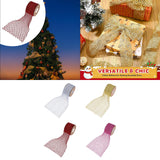 Maxbell 1 Roll Mesh Glitter Wired Ribbon for Flower Bouquet Gift Packaging