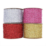 Maxbell 1 Roll Mesh Glitter Wired Ribbon for Flower Bouquet Gift Packaging