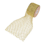 Maxbell 1 Roll Mesh Glitter Wired Ribbon for Flower Bouquet Gift Packaging
