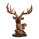 Maxbell Deer Head Figurine Ornament Gift Desktop Decor Decor for Bookshelf Bedroom Office
