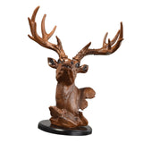 Maxbell Deer Head Figurine Ornament Gift Desktop Decor Decor for Bookshelf Bedroom Office
