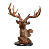 Maxbell Deer Head Figurine Ornament Gift Desktop Decor Decor for Bookshelf Bedroom Office