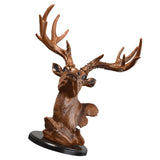 Maxbell Deer Head Figurine Ornament Gift Desktop Decor Decor for Bookshelf Bedroom Office