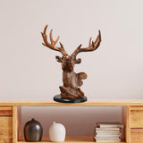 Maxbell Deer Head Figurine Ornament Gift Desktop Decor Decor for Bookshelf Bedroom Office
