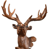 Maxbell Deer Head Figurine Ornament Gift Desktop Decor Decor for Bookshelf Bedroom Office
