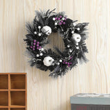 Maxbell Halloween Wreath White Pumpkin Decoration for Indoor Outdoor Farmhouse Porch