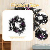 Maxbell Halloween Wreath White Pumpkin Decoration for Indoor Outdoor Farmhouse Porch