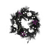 Maxbell Halloween Wreath White Pumpkin Decoration for Indoor Outdoor Farmhouse Porch