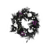 Maxbell Halloween Wreath White Pumpkin Decoration for Indoor Outdoor Farmhouse Porch