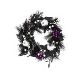 Maxbell Halloween Wreath White Pumpkin Decoration for Indoor Outdoor Farmhouse Porch