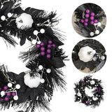 Maxbell Halloween Wreath White Pumpkin Decoration for Indoor Outdoor Farmhouse Porch