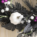 Maxbell Halloween Wreath White Pumpkin Decoration for Indoor Outdoor Farmhouse Porch
