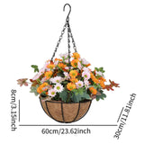 Maxbell Artificial Faux Hanging Plants Flowers Basket Hanging Planter for Patio Yard Style A