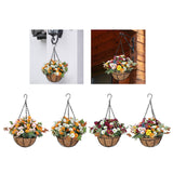 Maxbell Artificial Faux Hanging Plants Flowers Basket Hanging Planter for Patio Yard Style A