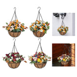 Maxbell Artificial Faux Hanging Plants Flowers Basket Hanging Planter for Patio Yard Style A