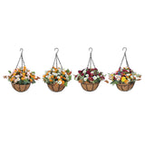 Maxbell Artificial Faux Hanging Plants Flowers Basket Hanging Planter for Patio Yard Style A
